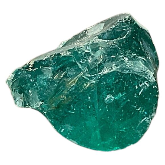 Aqua Translucent Art Glass Cullet Glowing Manganese Slag Glass #5GL60 - Picture 2 of 7